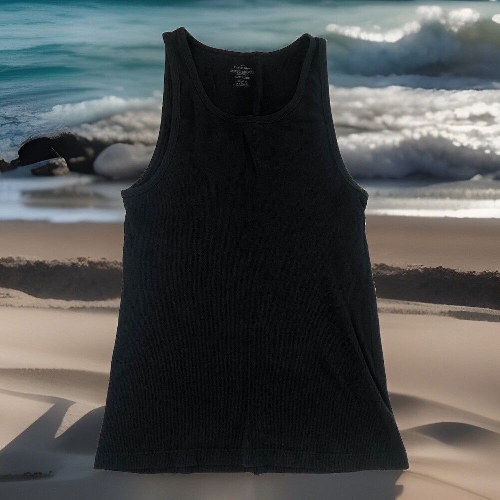 calvin klein mens ribbed tank Black Size Large 09082026